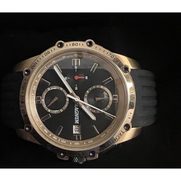 MAGNUM GOLD BROWN STAINLESS STEEL AND SILICONE CHRONOGRAPH WATCH MA3356855 - Picture 3 of 9